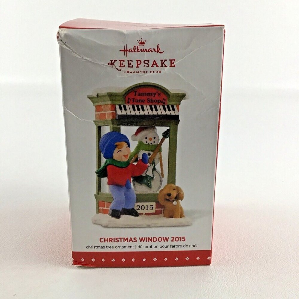 Hallmark Keepsake Christmas Window 2015 Tree Ornament #13 Tammy's Tune Shop New